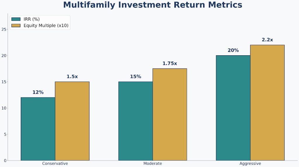IRR and equity multiple comparison chart